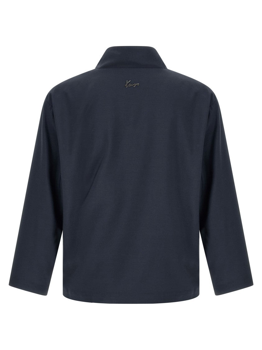 Kenzo Kimono-Inspired Blazer With Ties And Side Slits