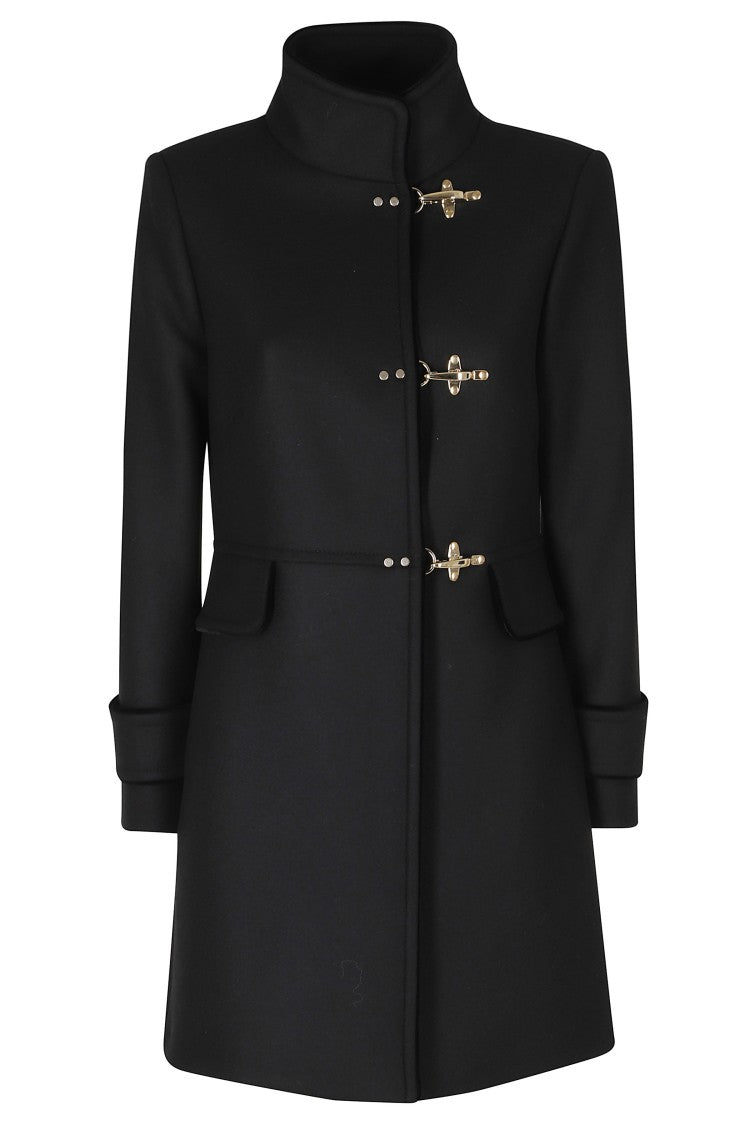 Fay Black Virginia Campus Virgin Wool-Blend Coat
