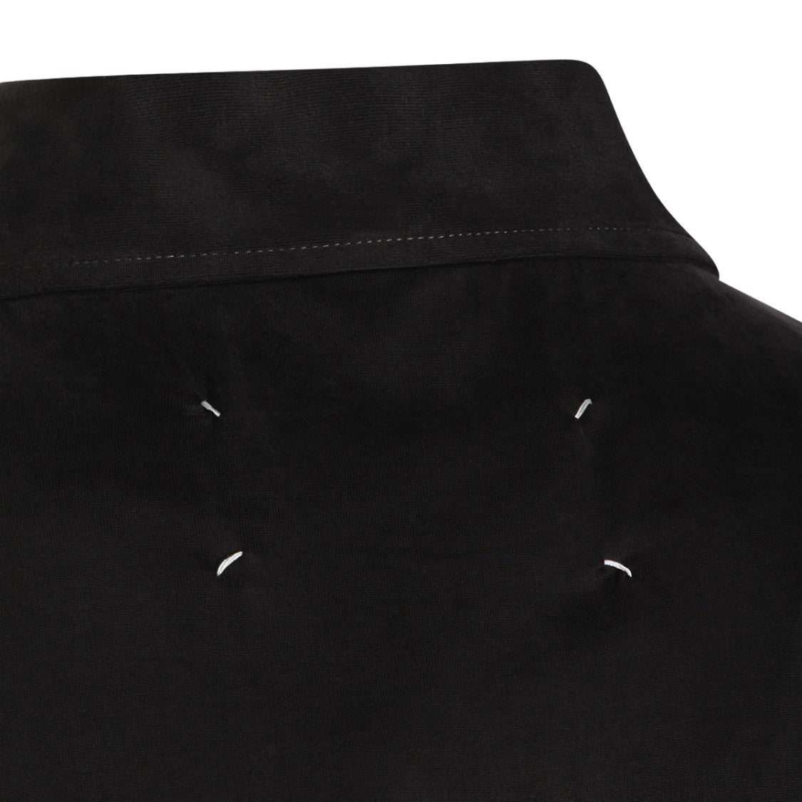 Maison Margiela Black Short-Sleeve Polo Shirt With Pointed Collar