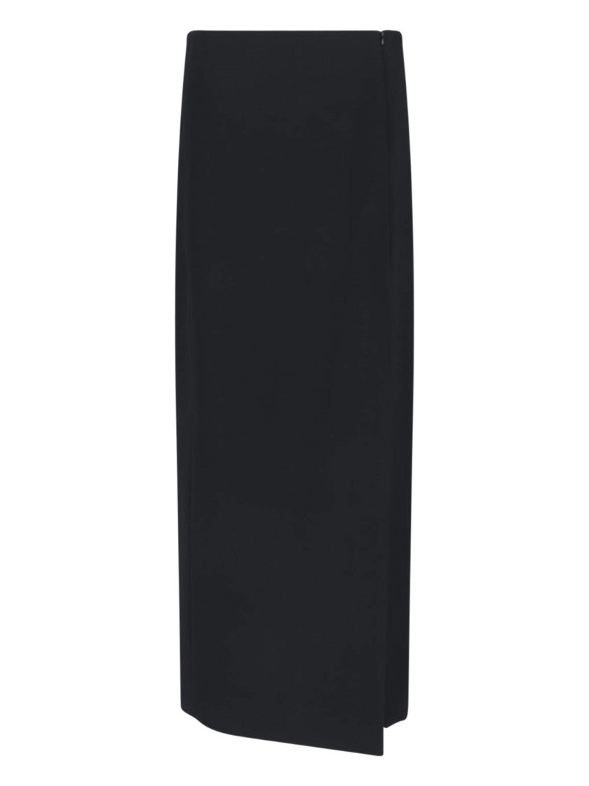 Khaite Black Lyle Side Slit Maxi Skirt