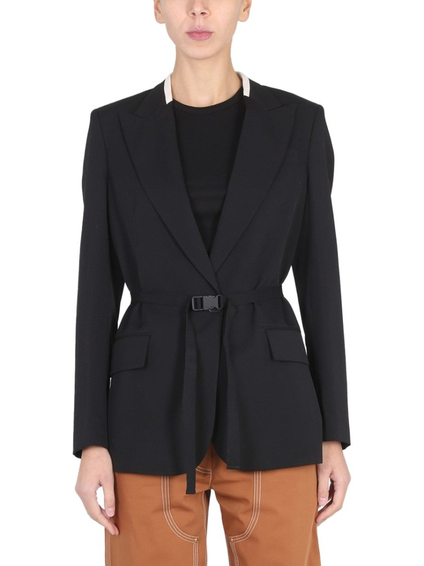 Stella Mccartney Belted Blazer With Peaked Lapels