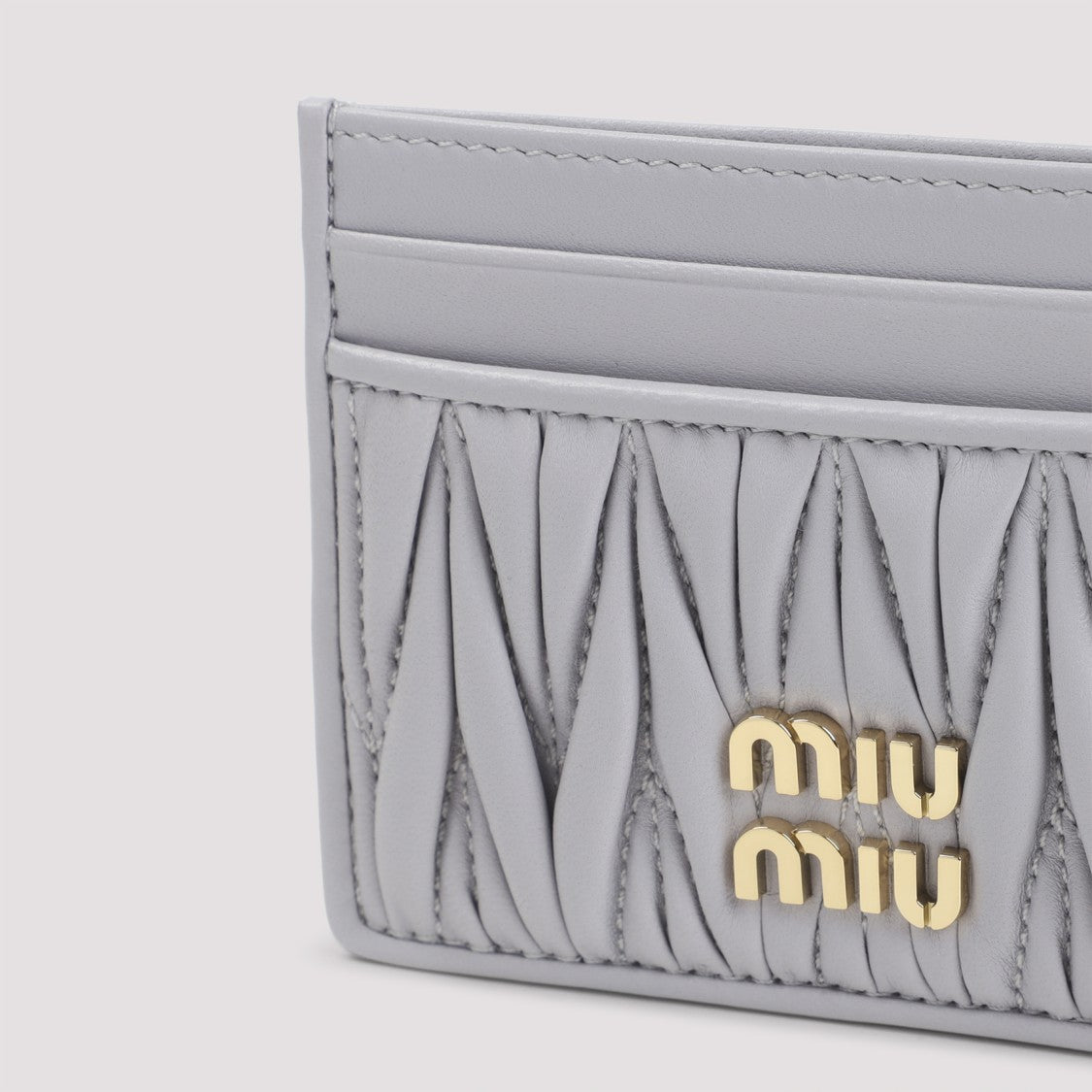 Miu Miu Glicine Lamb Leather Cardholder With Matelassé Detail