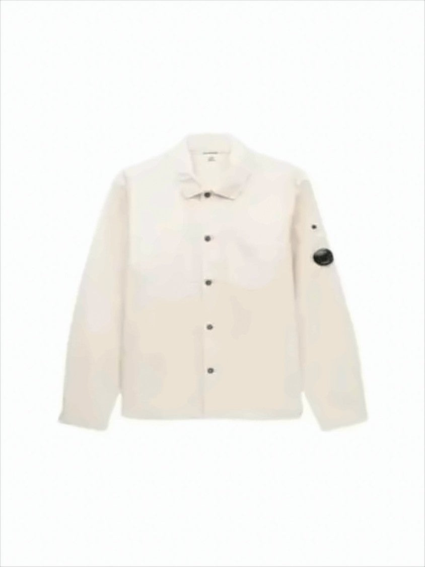 C.P. Company Long-Sleeve Casual Shirt With Classic Collar And Unique Patch