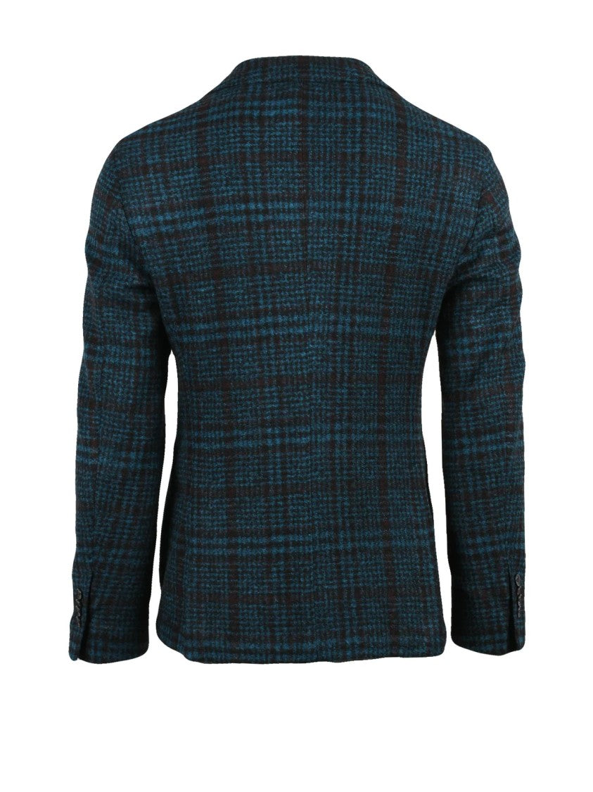 L.B.M. 1911 Checkered Rounded Jacket With Two-Button Closure And Notch Lapels