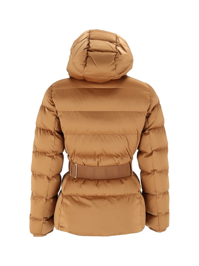 Elisabetta Franchi Quilted Padded Belted Hooded Coat