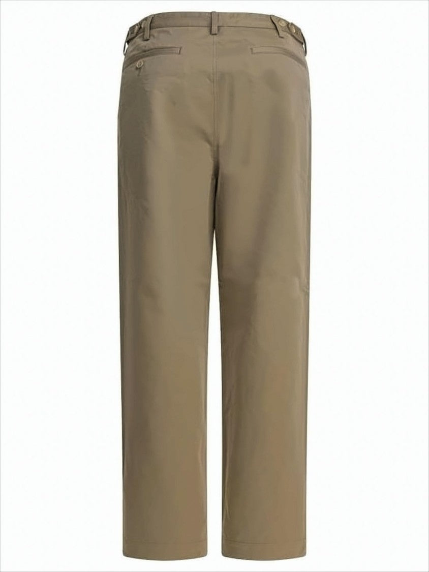 Auralee Brown Straight Pants With Buttoned Side Adjusters