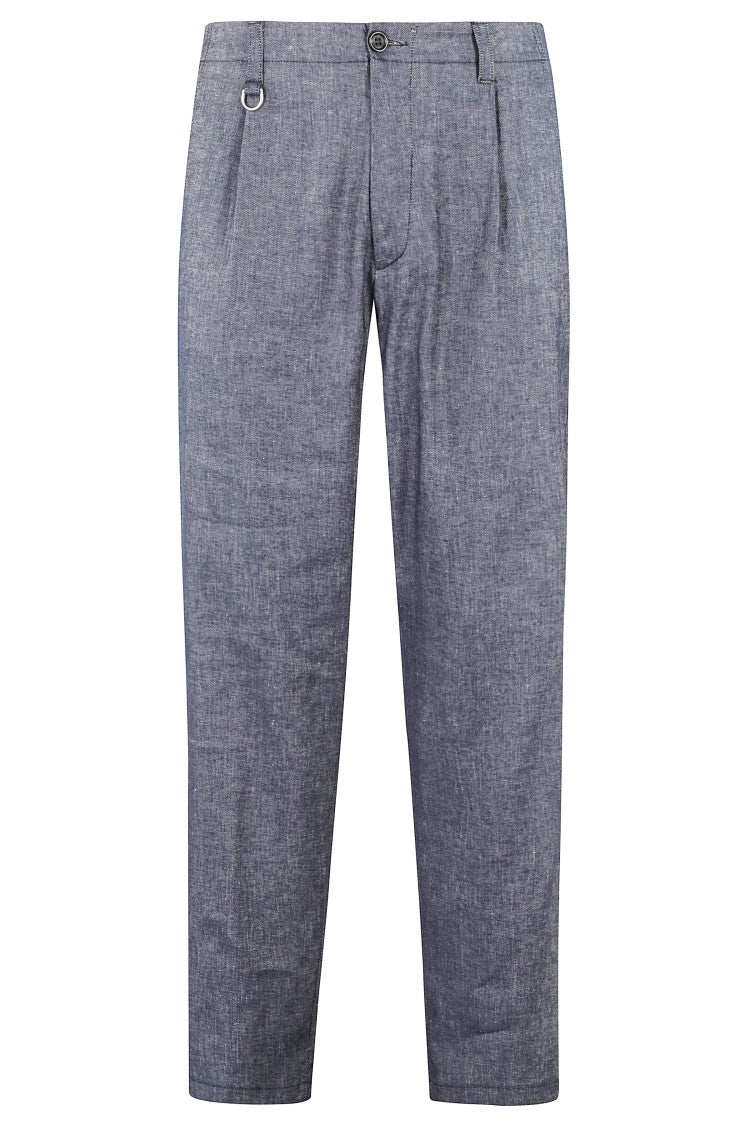 Paolo Pecora Tailored Stretch Linen Pants With Classic Waistband