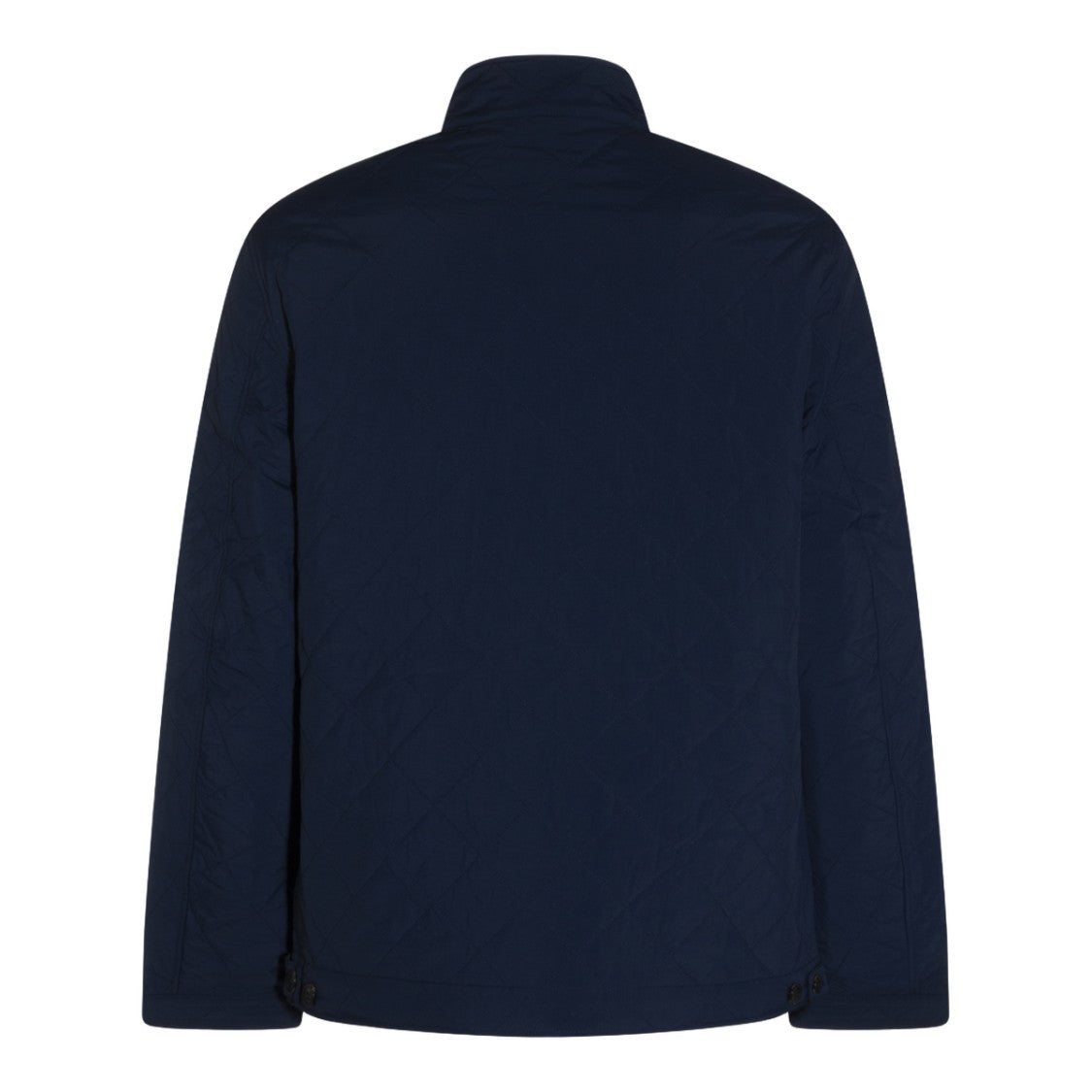 Barbour Quilted Blue Jacket With High Collar