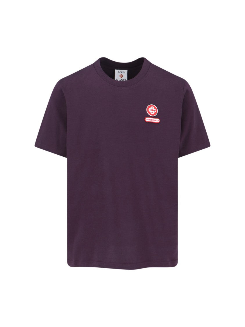 Casablanca "Logo Patch" T-Shirt – Purple Organic Cotton