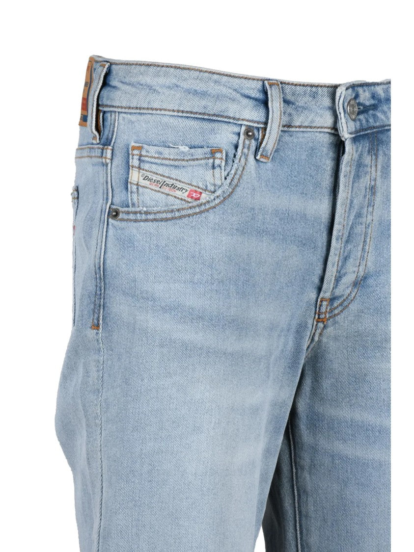 Diesel Light Blue Cotton-Blend D-Mine Slim Jeans