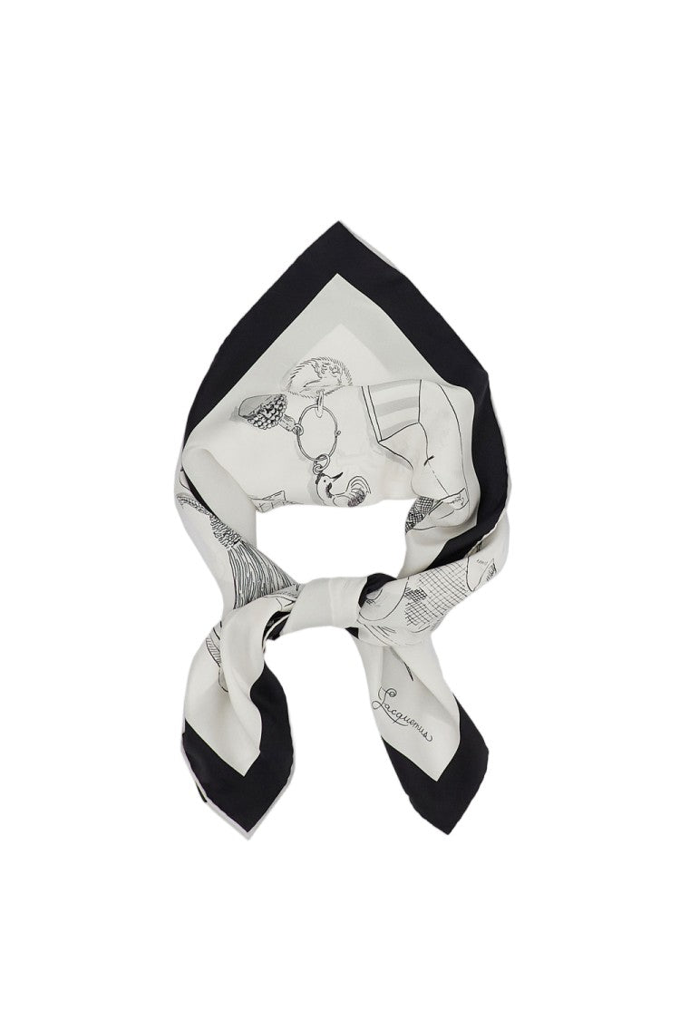 Jacquemus Multicolor Cocktail Print Silk Square Scarf