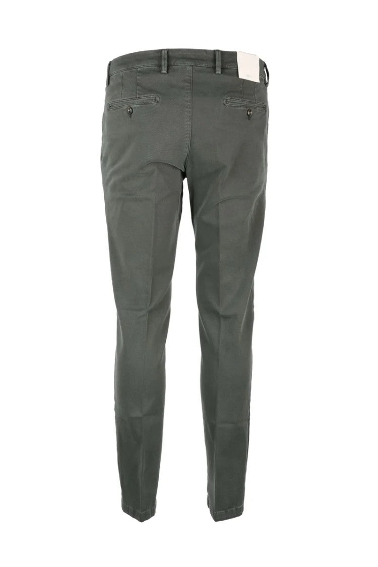 Briglia 1949 Slim Fit Trousers In Muted Green Cotton Blend