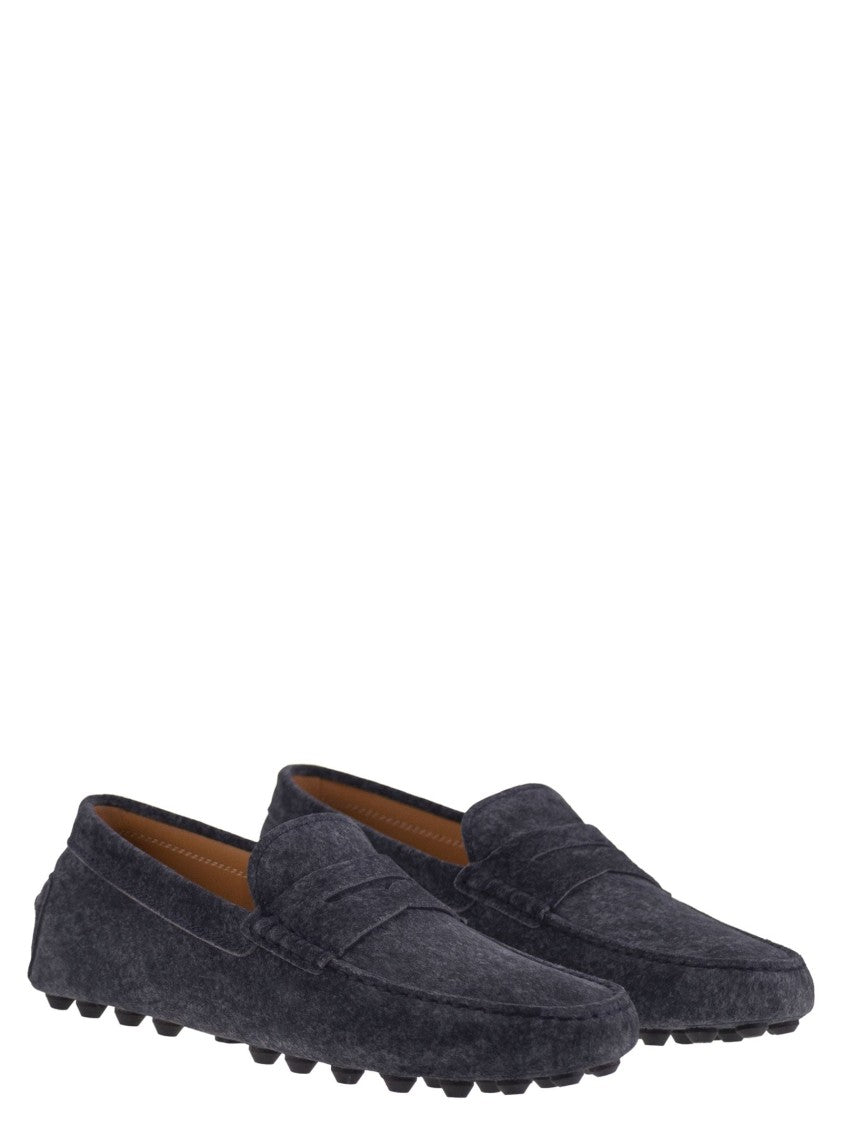 Tod's Gommino Bubble Sole In Suede Leather Loafers