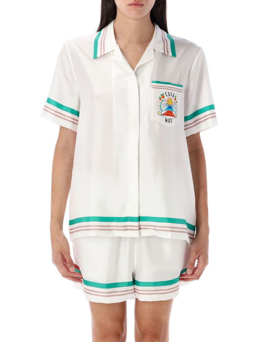 Casablanca Casa Way Short Sleeves Silk Shirt