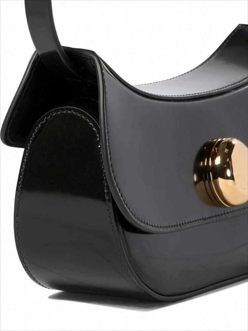 Marni Sophisticated Black Lambskin And Calfskin Shoulder Bag