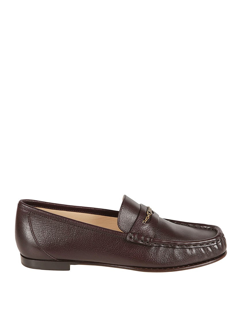 Chloé Refined Black Leather Loafers