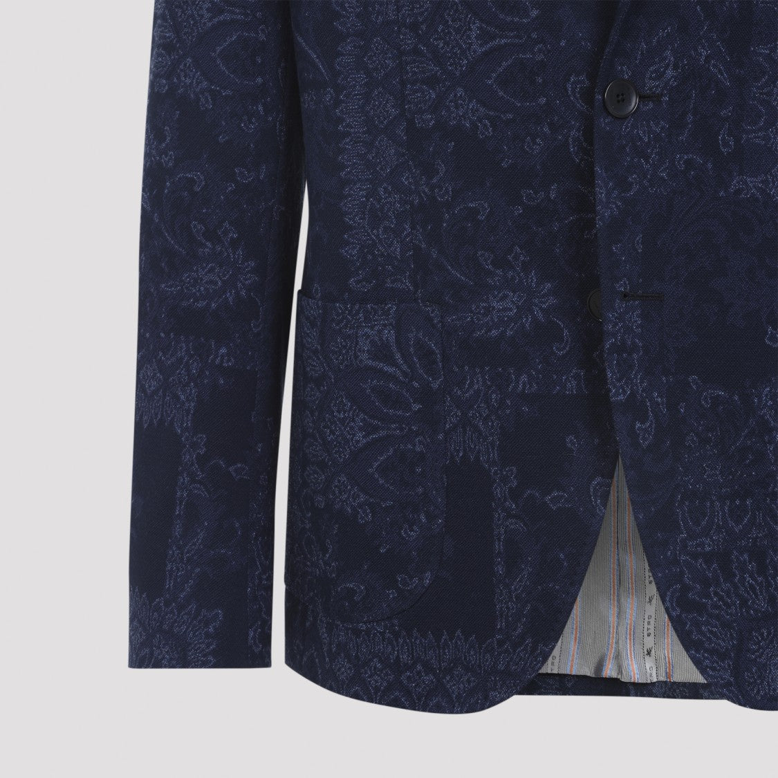 Etro Multicolor Blue Cotton Roma Jersey Sport Jacket