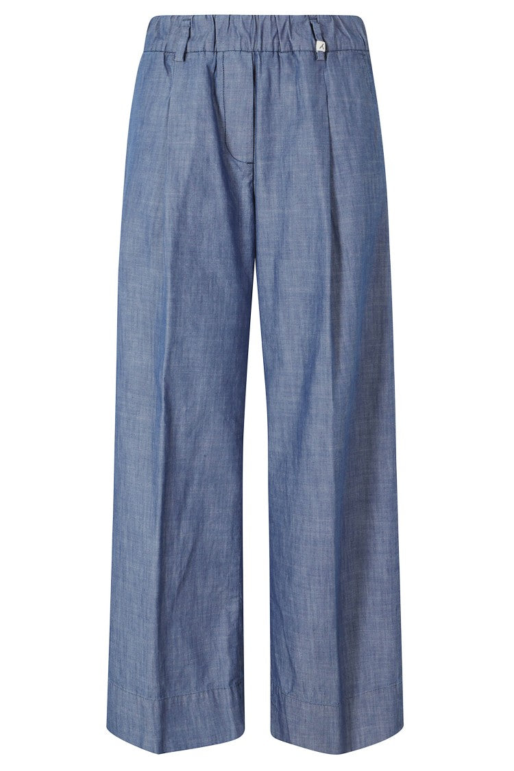 Myths Blue Ares Elastic-Waist Cotton Straight-Leg Pants