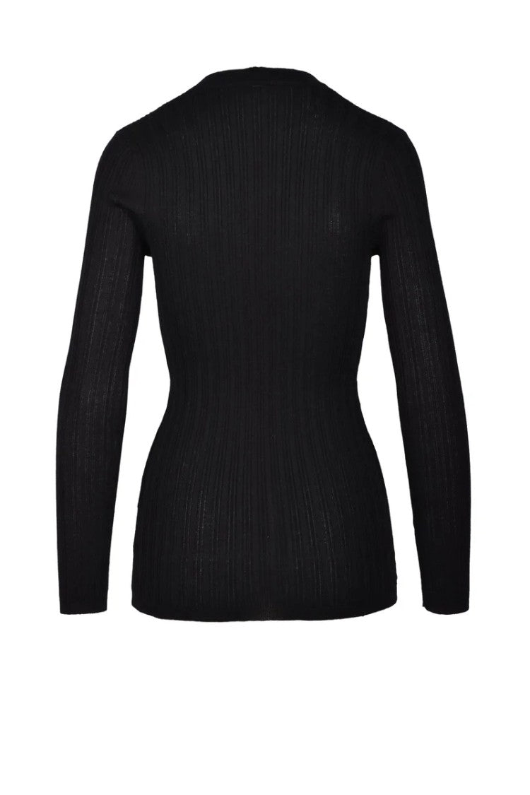 Wild Cashmere Ribbed Cardigan - Black