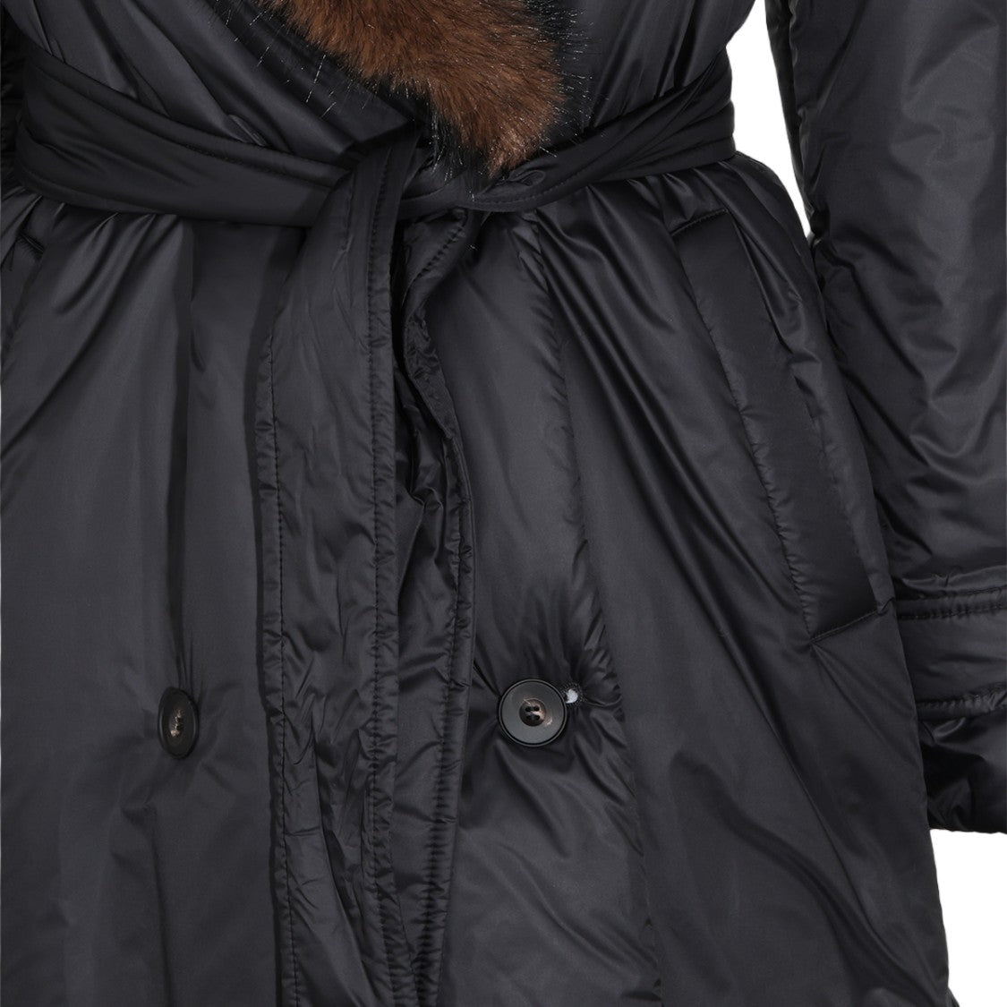 Antonelli Firenze Belted Long Fur-Collar Down Jacket