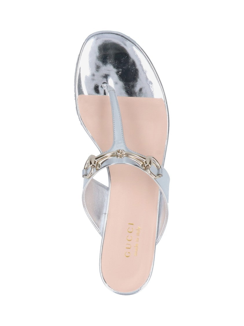 Gucci Horsebit Sandals – Silver