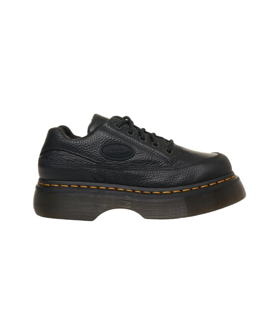 Dr. Martens Pebbled Leather Black Platform Lace-Up Shoes