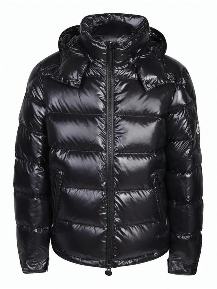 Moncler Quilted Puffer Jacket With High Collar And Hood
