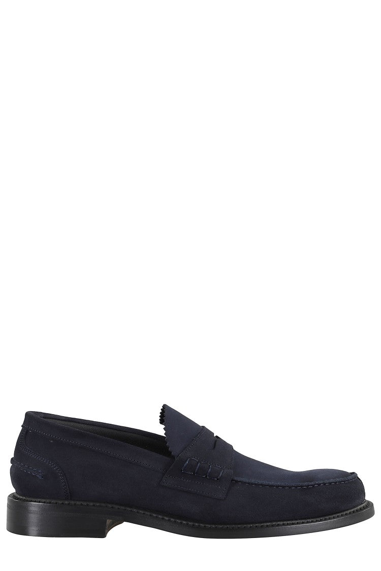 John Spencer Almond-Toe Suede Moccasins