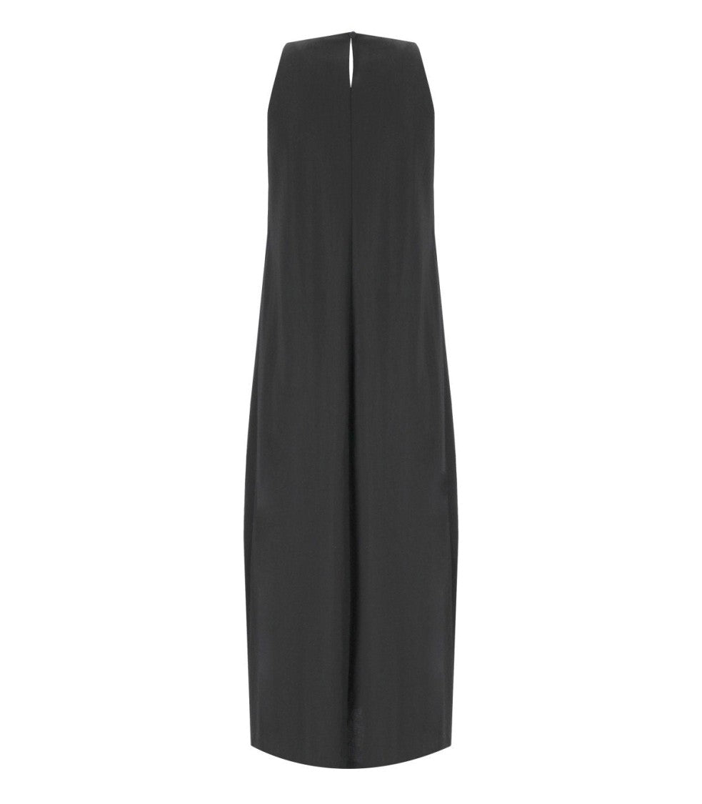 Harris Wharf London Black Sleeveless Long Dress