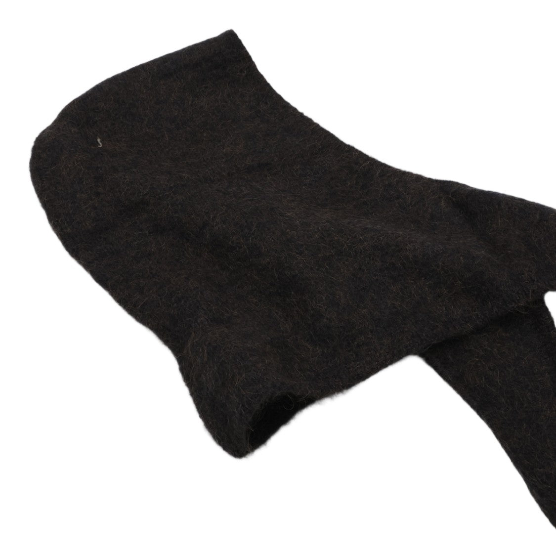 Ganni Black Fuzzy Extended Ties Emblem Hat
