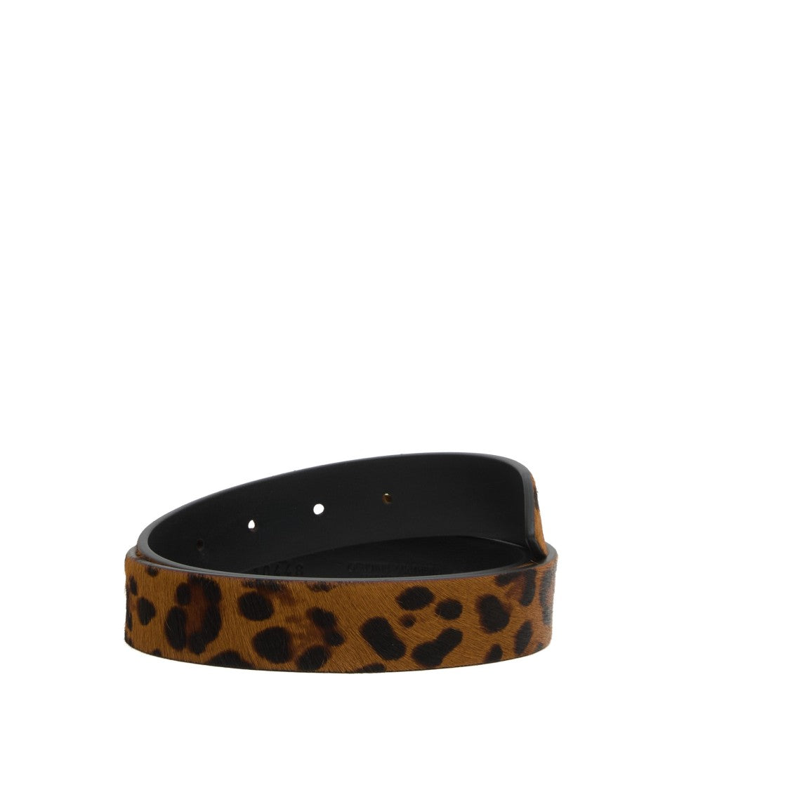 Orciani Beige Leather Belt With Square Leopard Print Buckle
