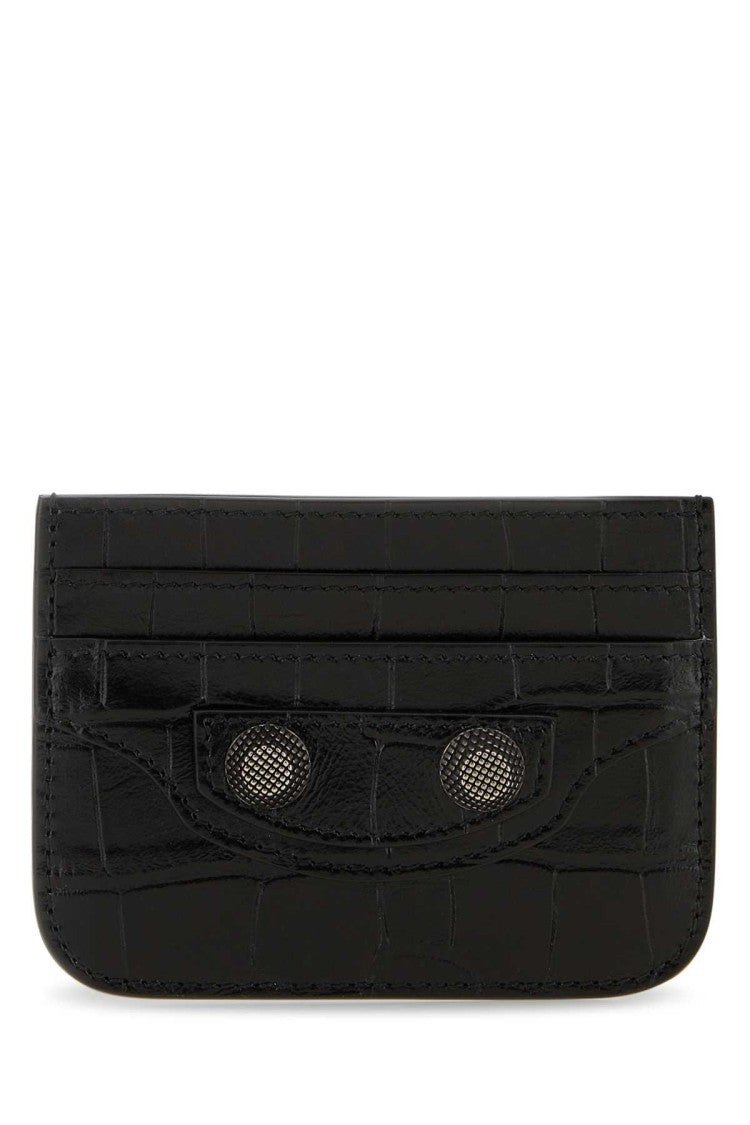 Balenciaga Black Leather Le Cagole Card Holder