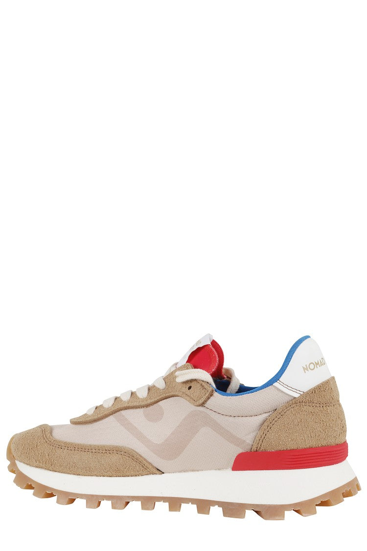 Nomad Society Sporty Nylon Sneakers With Suede Accents