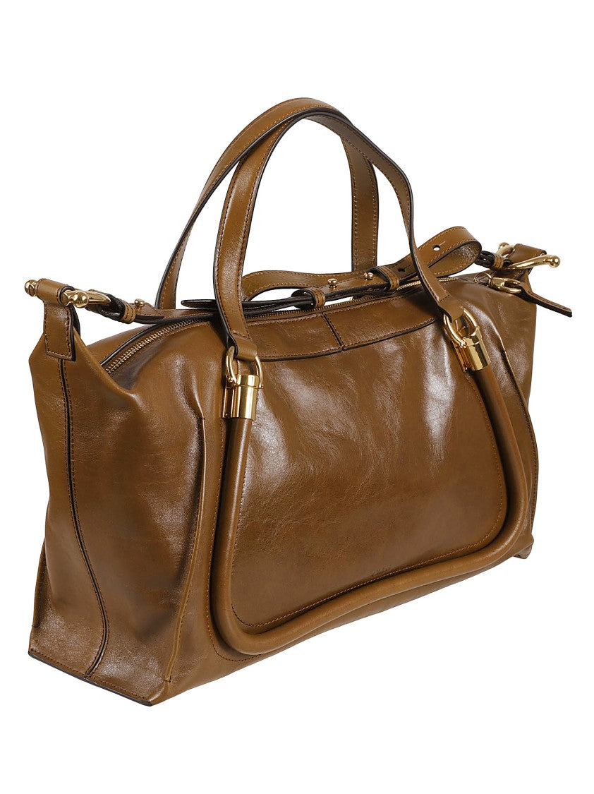 Chloé Structured Leather Shoulder Bag With Gold-Tone Hardware