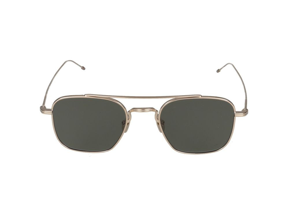 Thom Browne Square-Frame Sunglasses With Double Bridge Design And Titanium Accents