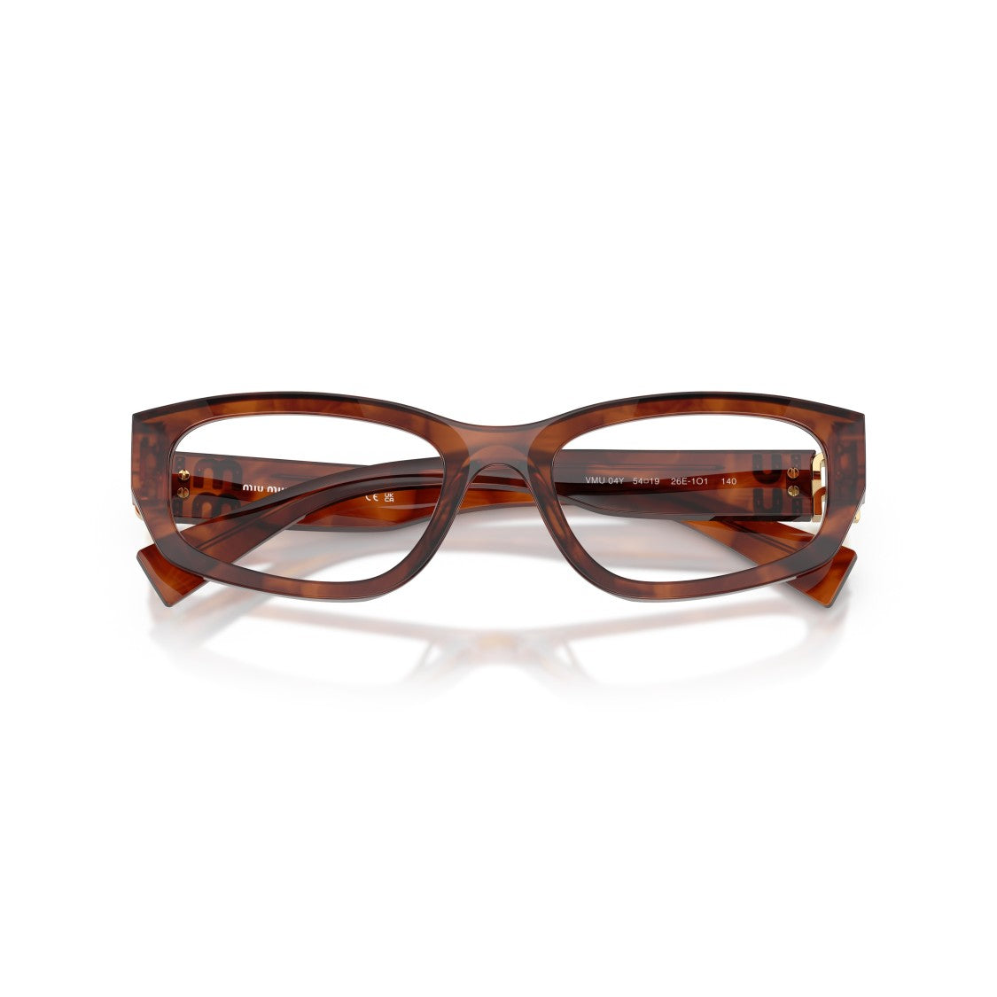 Miu Miu 0Mu 04Yv Rectangular Tortoiseshell Acetate Eyeglasses