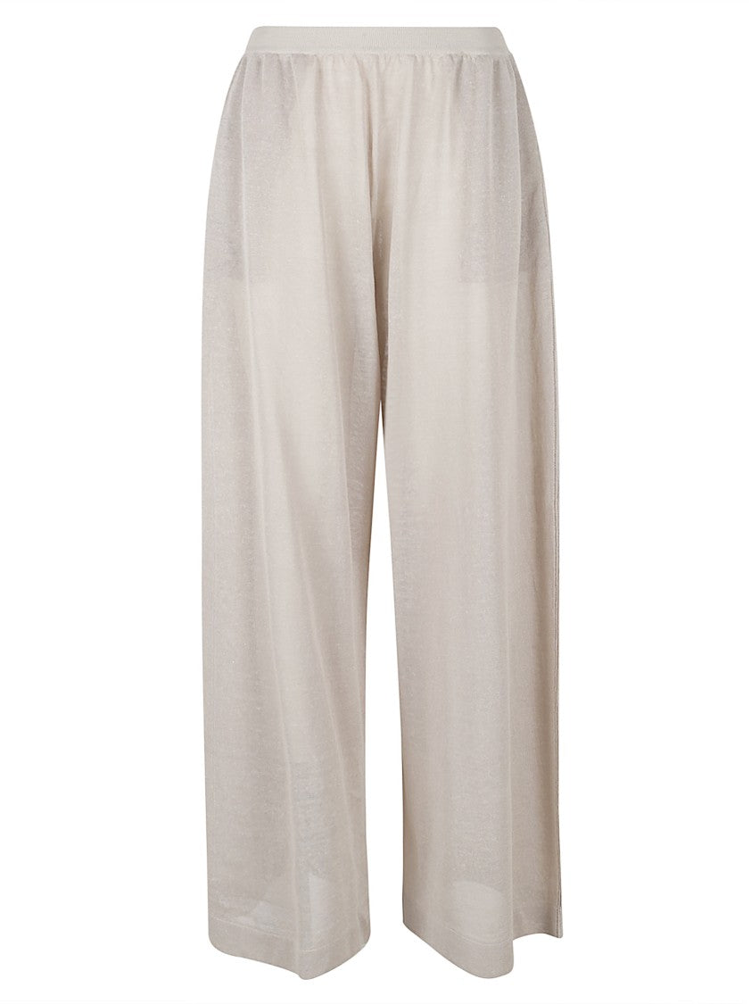 Alaïa Wide-Leg Silk And Linen Knit Trousers