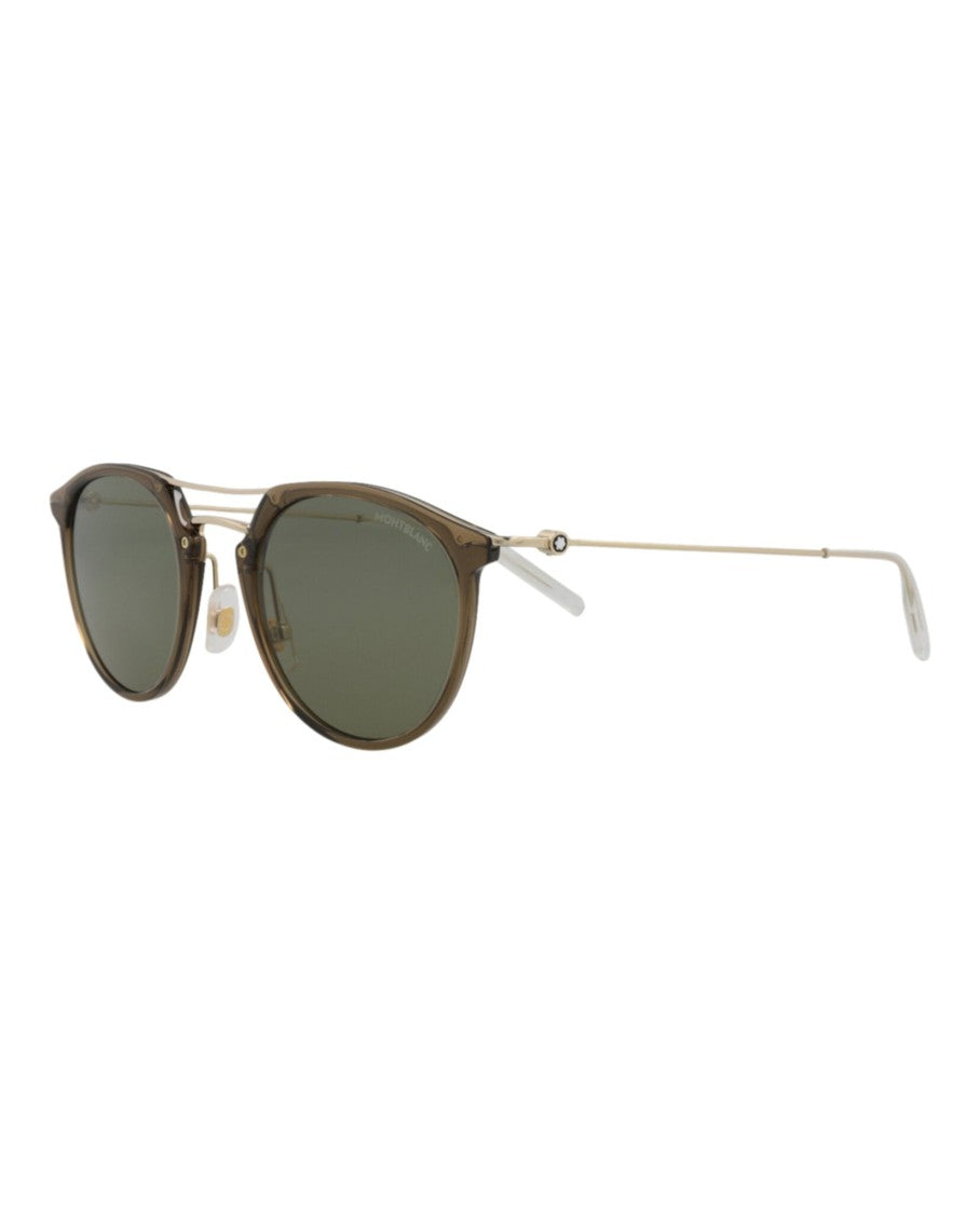 Montblanc Translucent Injection Aviator Sunglasses With Metal Temples