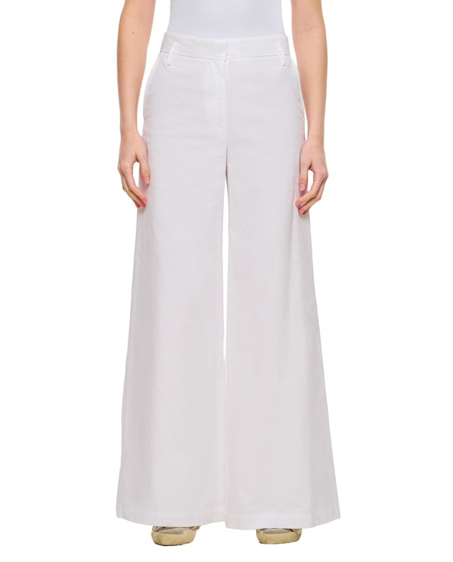Alberto Biani High-Waisted Wide-Leg Cotton Trousers With Pockets