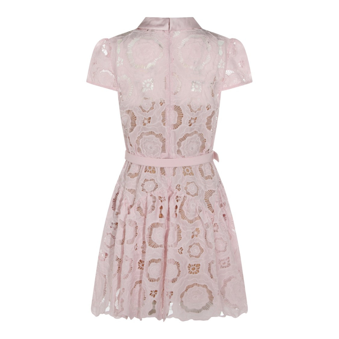 Self-Portrait Pink Sheer Shirt Dress