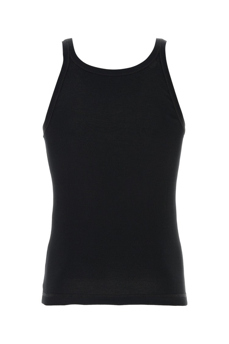 Dolce & Gabbana Ribbed Black Tank Top