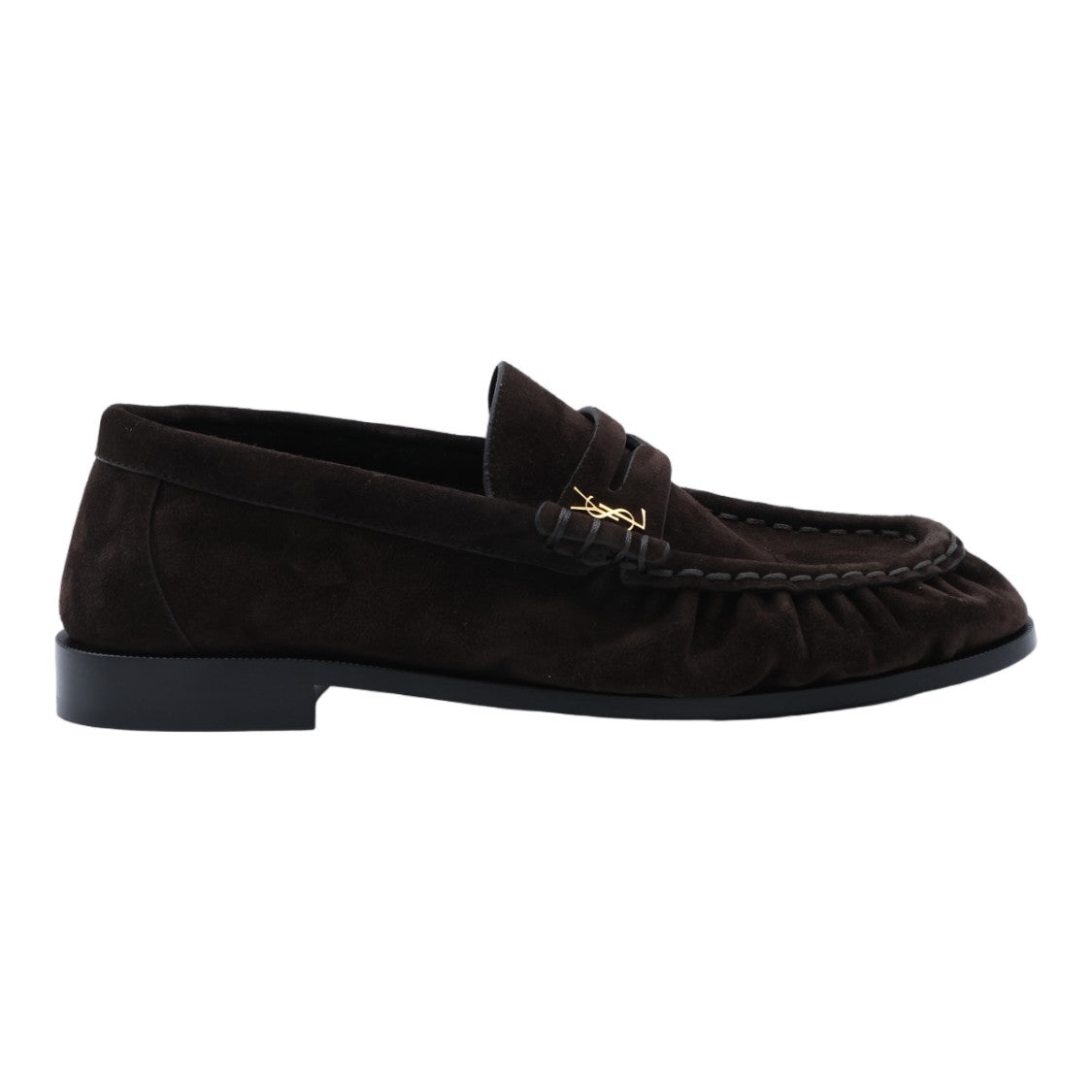 Saint Laurent Classic Loafer Silhouette Flat Shoes With Gathered Detail