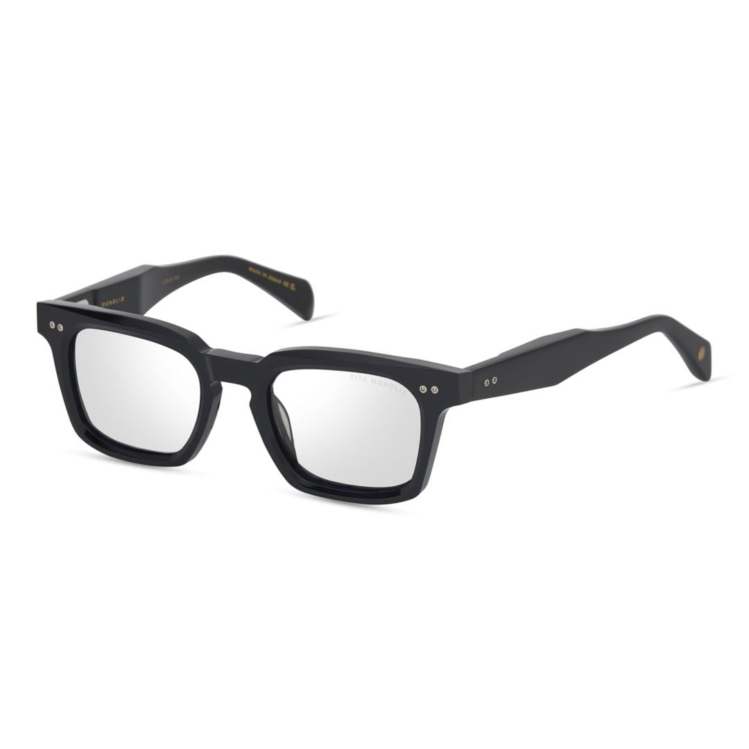 Dita Monolix Translucent Green Square Frame Sunglasses With Metallic Accents