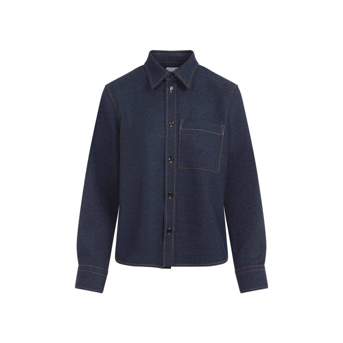 Bottega Veneta Dark Indigo Wool Drill Shirt