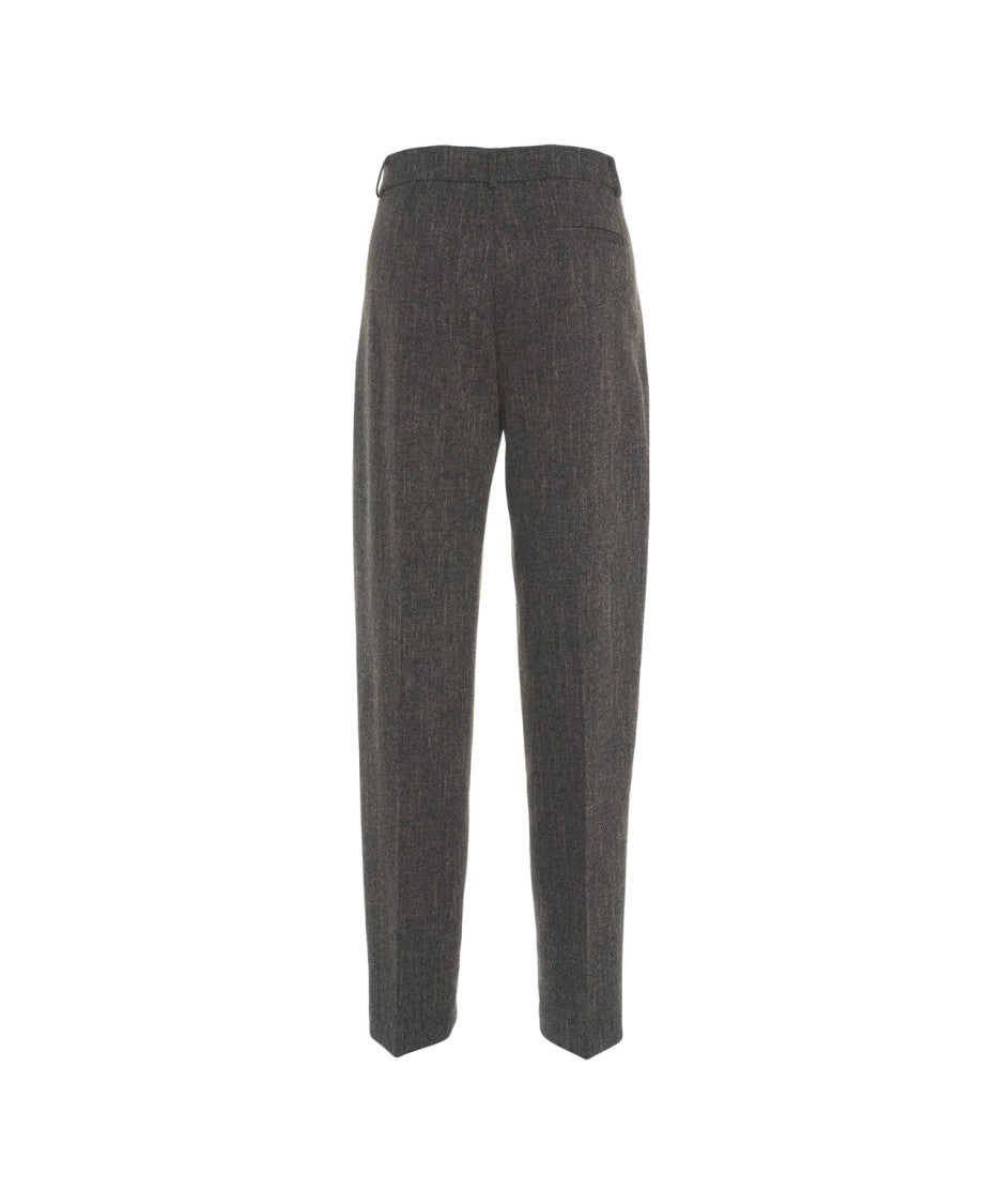 Kaos Tailored Brown Chino Trousers With Straight Leg Design And Subtle Seaming