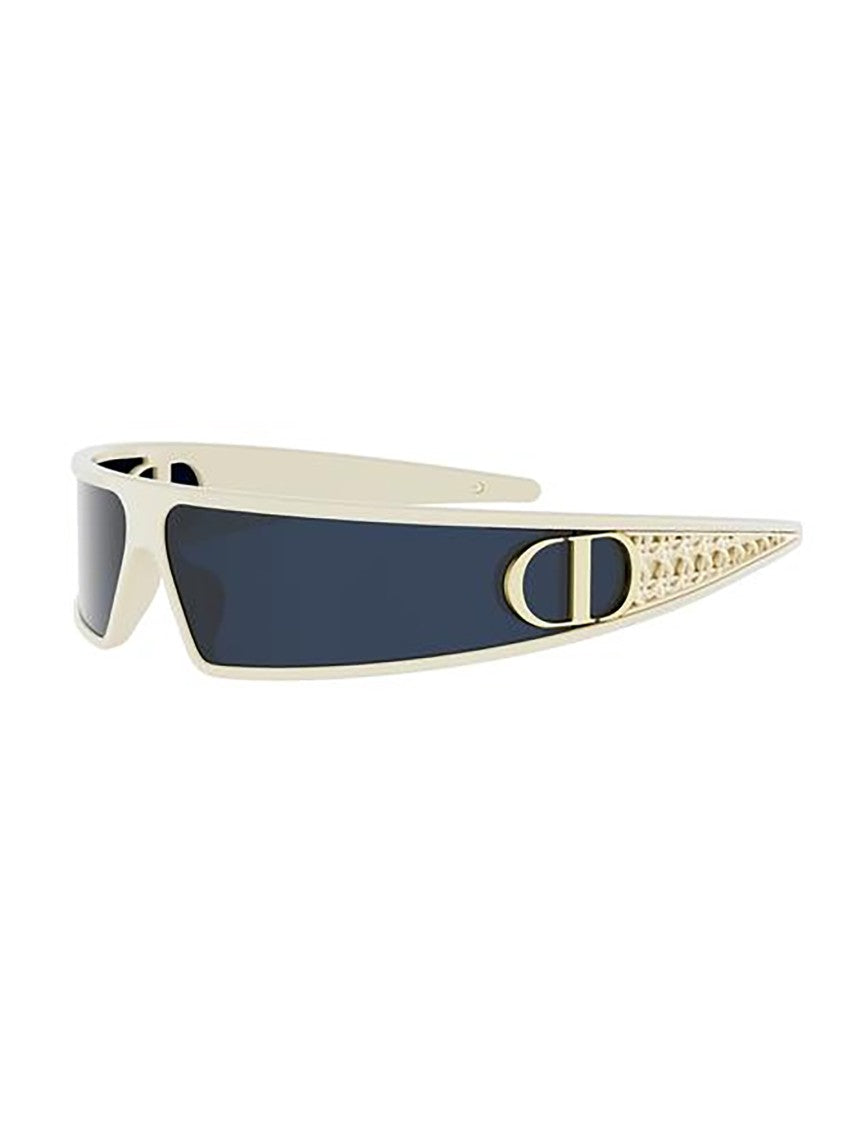 Dior Oval-Shape Lattice-Pattern Sunglasses With Gold Accents