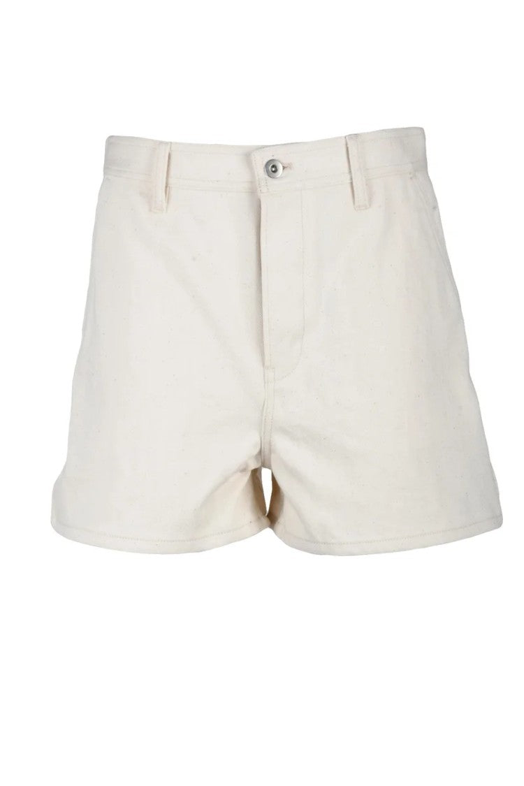 Jil Sander High-Waisted Beige Cotton Shorts