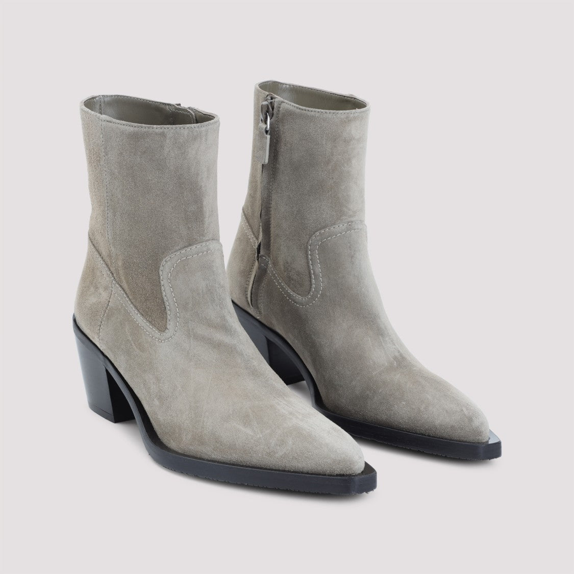Stuart Weitzman Suede Ankle Boots With Pointed Toe