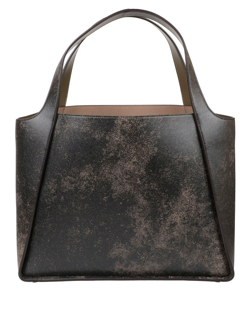 Stella Mccartney Structured Black Bag With Distinctive Logo