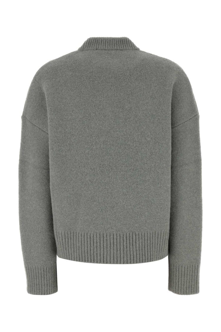 Ami Grey Stretch Alpaca Blend Sweater